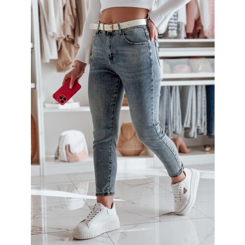 DStreet Spodnie damskie jeansowe regular fit LOVANCIO niebieskie Slike