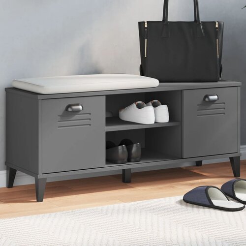  Klupa za cipele VIKEN antracit siva 106 x 35 x 45 cm drvena Cijene