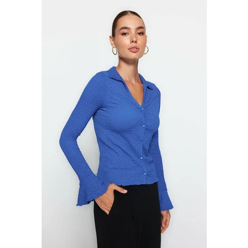 Trendyol Saks Premium Textured Spanish Sleeves, Flexible Knitted Shirts