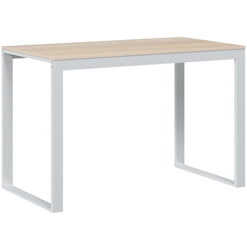 vidaXL Računalniška miza bela in hrast 110x60x73 cm iverna plošča, (20608903) Cene