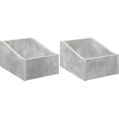  Kutija za LP ploče 2 kom. Betonska siva 23 x 33 x 16 cm - Betonska siva 2 23 x 33 x 16 cm Slike