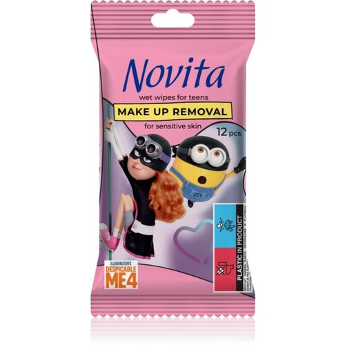 NOVITA Make-up Removal vlažne maramice za uklanjanje šminke za osjetljivu kožu lica 12 kom Cijene