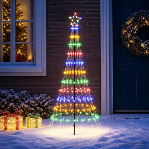  LED božićno drvce 180 cm 230 LED lampica Vi&amp;scaron;ebojno Željezo Crna Slike