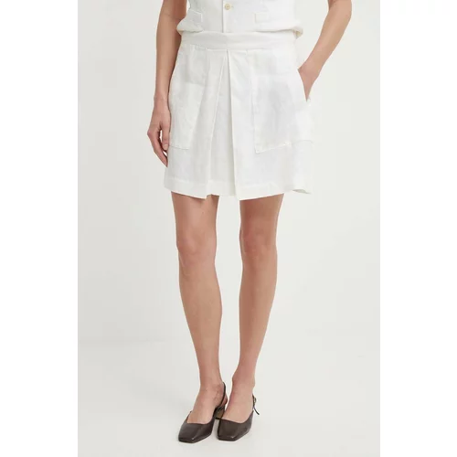 Polo Ralph Lauren Lanena suknja boja: bijela, mini, širi se prema dolje, 211935410