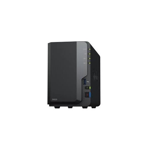 Synology DiskStation DS223, Tower, 2-bays 3.5&amp;Prime; SATA HDD/SSD, CPU 4-core 1.7 GHz, 2 GB DDR4 non-ECC, RJ-45 1GbE LAN Port, 3 x USB 3.2 Gen 1 Port, 1.28 kg, 2y Slike