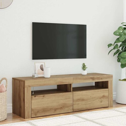  TV ormarić LED boja hrasta 120x35x40 cm konstruirano drvo Smeđa Cene