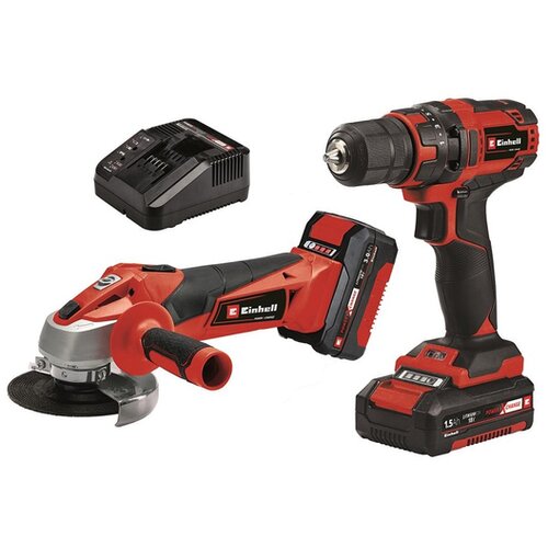 Einhell set orodja TC-TK 18 Li Kit PXC, 1 kos akumulatorski vrtalnik / vijačnik, kotni brusilnik, + 1,5 Ah, 3,0 Ah) Slike