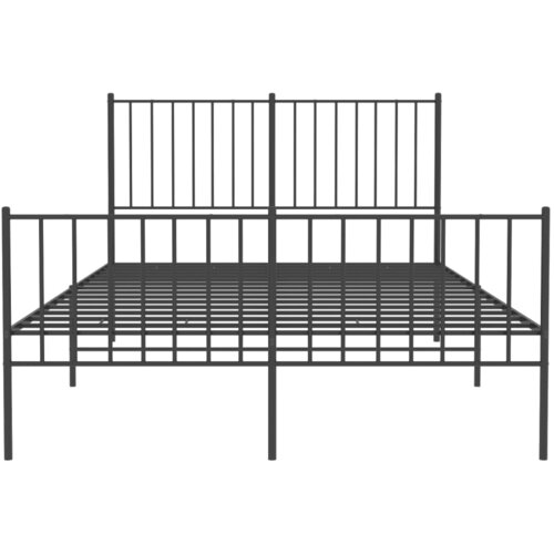  Metalni okvir kreveta uzglavlje i podnožje crni 120x190 cm Slike