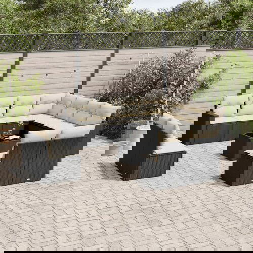 vidaXL 12-dijelni set vrtnih sofa od poliratana s jastucima crni Cijene