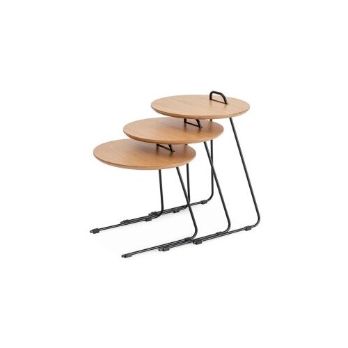 Woody Fashion metis - natural natural nesting table (3 pieces) Slike