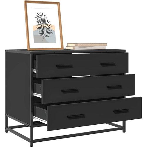 VidaXL Ormar s ladicama crni 70x41x56 cm izrađeno drvo Slike