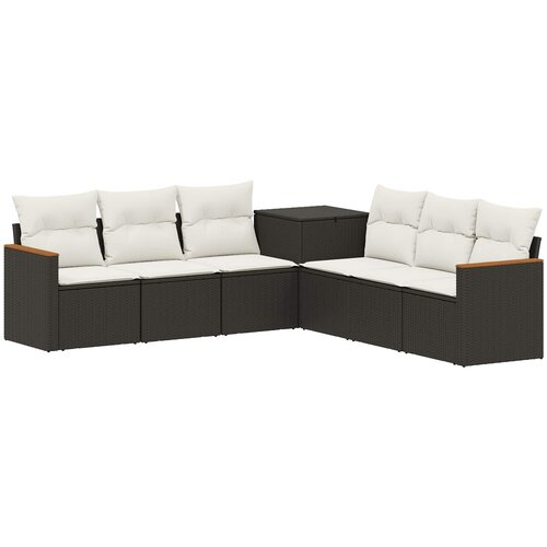  Set sofe 7 kom. Crna i krem-bijela 123 x 62 x 69 cm Slike