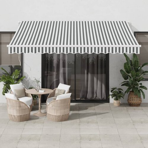 vidaXL Avtomatsko zložljiva tenda antracit in bela 400x350 cm Cene