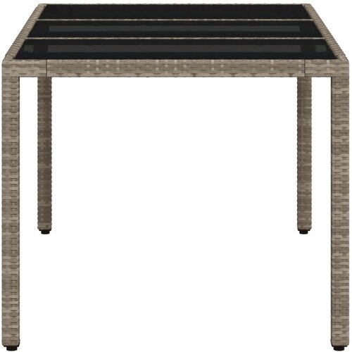  Vrtni stol sa staklenom pločom sivi 150x90x75 cm od poliratana Slike
