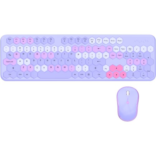 Geezer wl honey comb set tastatura i miš u ljubičastoj boji Slike