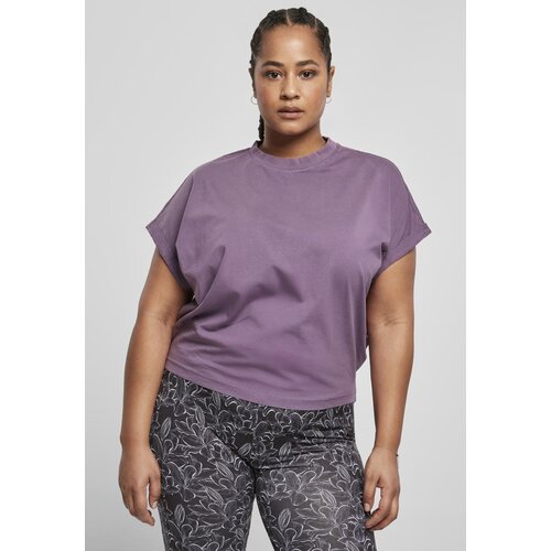 Urban Classics Ladies Short Pigment Dye Cut On Sleeve Tee Duskviolet Cene