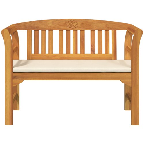  Klupa s ružama s jastukom Krem bijela 114 x 46 x 82,5 cm Slike