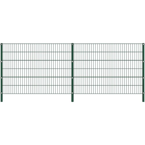 vidaXL Ograjni paneli s stebrički železo 3,4x1,2 m zeleni Cene