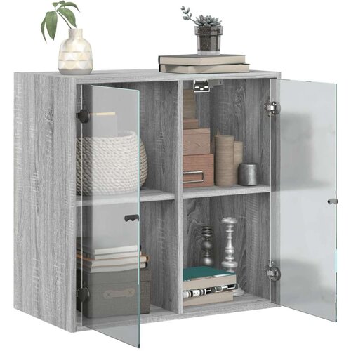 VidaXL Zidni ormarić sa staklenim vratima boja hrasta 68x37x68 5 cm Slike