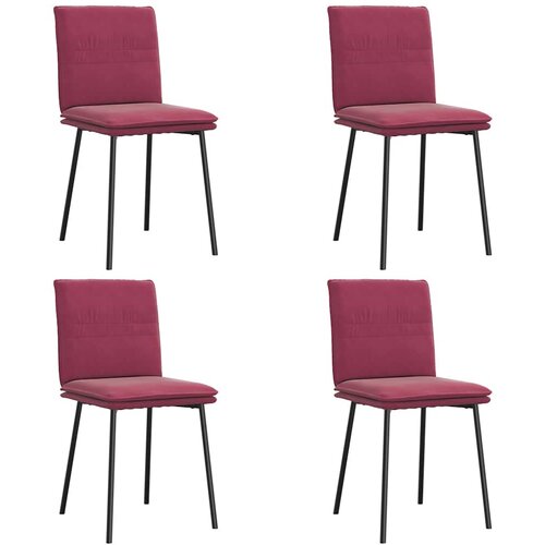 Maison Chic Jedilni stoli - Vzorci stoli 4 kosi vinsko rdeč žamet A1037, (22031562) Cene