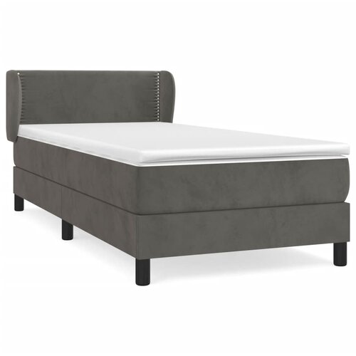 Maison Chic Box spring postelja - Vzmetna postelja z vzmetnico temno siva 80x200 cm žamet SL20462, (21893665) Slike