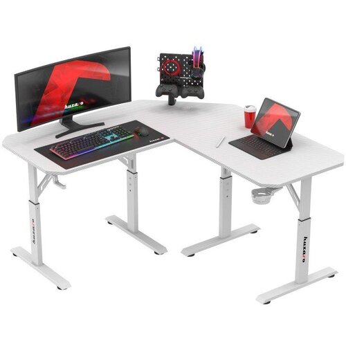 Hero 7.3 Bijeli podesivi kutni stol za igranje 140 cm Cene
