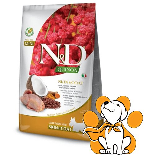 N&d Quinoa Adult Mini Skin & Coat Quail 800g, Hrana Sa Prepelicom Za Male Pse Slike
