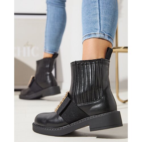 Resti Black women's ankle boots with Zenata ornament - Footwear Cene