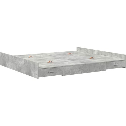  Krevet s ladicama Betonski sivi 180 x 200 cm Konstruirano drvo Slike