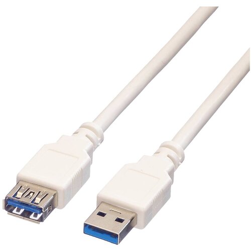 Value USB kabel USB 3.2 gen. 1 (USB 3.0) USB-A vtič\, USB-A vtičnica 1.80 m bela za&scaron;čiten 11.99.8978, (20416660) Cene