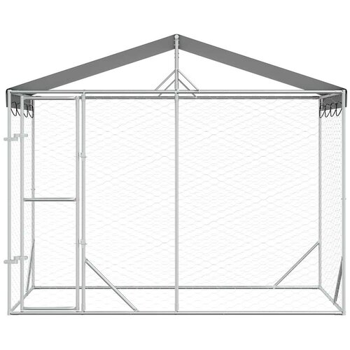  kavez za pse s krovom srebrni 3 x 1,5 x 2,5 m čelični Slike