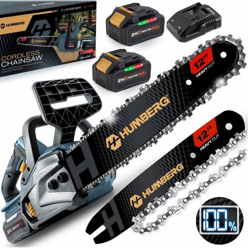 Humberg HM-436 akumulatorska lančana pila za drvo plava, 2x4Ah 12&Prime; Cijene