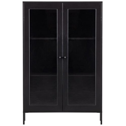 WOOOD Crna vitrina od masivnog bora 100x155 cm Xam – Cijene