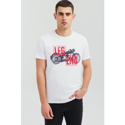 Legendww mu&amp;scaron;ka bela majica sa printom motora i natpisom legend Slike
