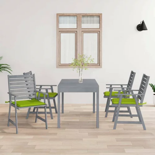  Zunanji jedilni stoli z blazinami 4 kosi trden akacijev les, (20660852)