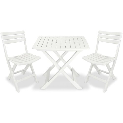 VidaXL 3-dijelni sklopivi bistro set plastični bijeli Slike