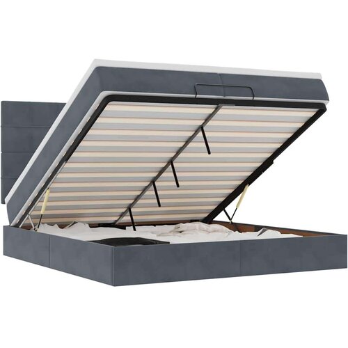 vidaXL Okvir kreveta s madracima tamnosivi 200x200cm baršunasti Cijene