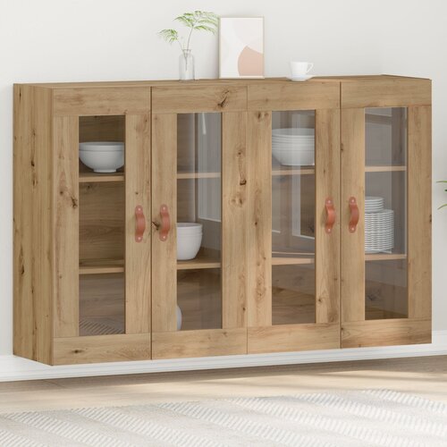 vidaXL Wall Mounted Cabinet Set of 2 Umetniški hrast Solidno hrast Cene