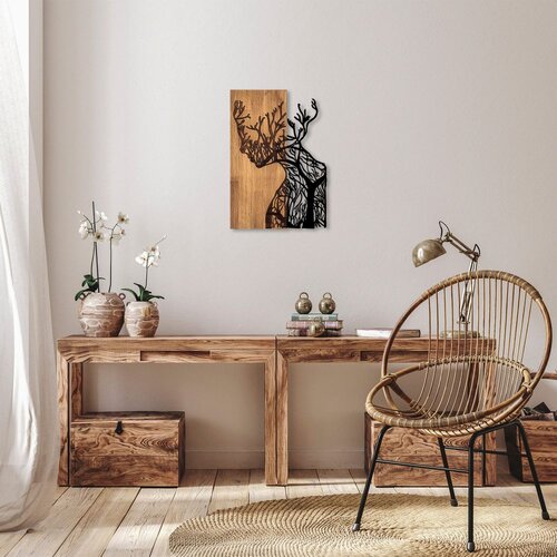 Wallity Zidna dekoracija Drvo Žena - 318, 41 x 3 x 58 cm, Crna Cene