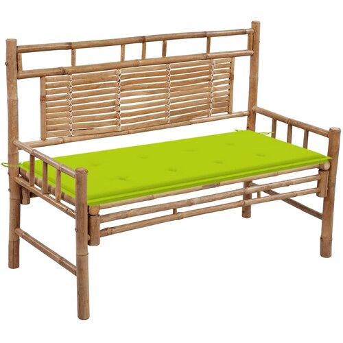 The Living Store Vrtna klop z blazino 120 cm bambus - Vrtna Klop, (21470639) Cene