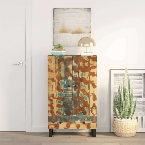 VidaXL Visoka komoda s ladicom 60x33x100 cm obnovljeno drvo i željezo Slike