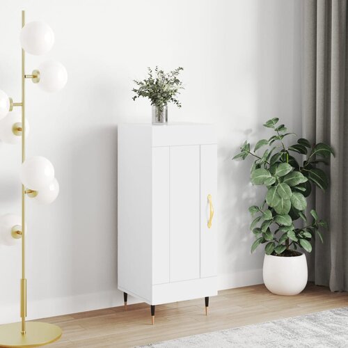 VidaXL Komoda bela 34,5x34x90 cm inženirski les Slike