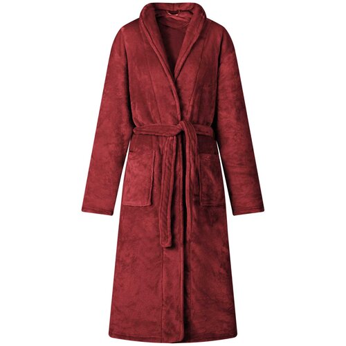 Bade mantil bez kapuljače Bordeaux Crvena m Flanel Cijene