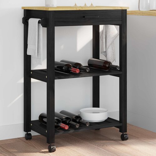  Kuhinjski kolica MONZA Crna 60 x 40 x 88,5 cm Slike