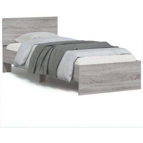 Maison Chic Postelja za odrasle - Posteljni Okvir z vzglavjem siva sonoma 90x200 cm inž. les, (22080586) Cene