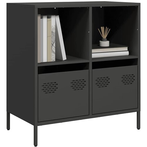  Komoda crna 68x39x73,5 cm hladno valjani čelik Slike