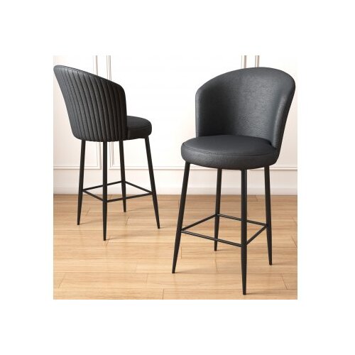 Hanah home Set barskih stolica Uras, 6 dijelova, antracit-crna Cene