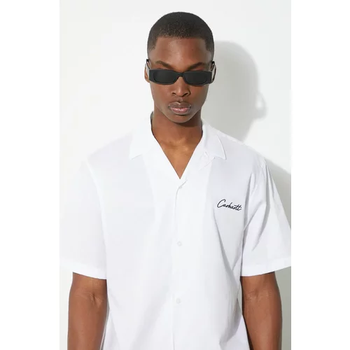 Carhartt WIP Košulja S/S Delray Shirt za muškarce, boja: bijela, relaxed, I031465.00AXX