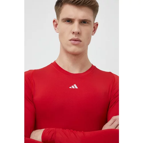Adidas Majica z dolgimi rokavi za vadbo rdeča barva