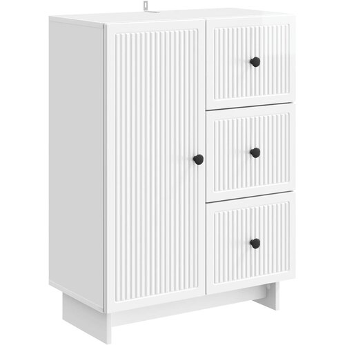 VidaXL Kreveta s ladicama Bijela visokog sjaja 66 x 34 5 x 90 cm - Bijela visokog sjaja Slike